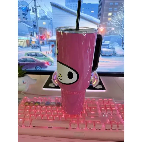 My Melody Stainless Steel Tumbler 40oz Pink  Hello Kitty & Friends 2024 Sanrio - Picture 3 of 11